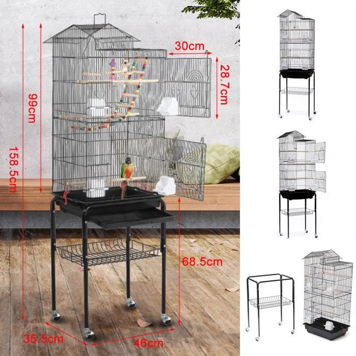 Comparer les prix de Cage de dressage pour Oiseau - XUANYU XL - Toit - Noir - Moyen - Extérieur