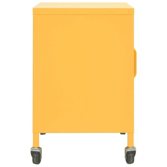 rho - armoires | meubles de rangement - armoire de rangement jaune moutarde 60x35x49 cm acier - dx2655