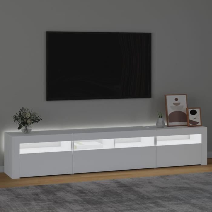 fhe - meubles tv - meuble tv avec lumières led blanc - haute qualite - dx4200
