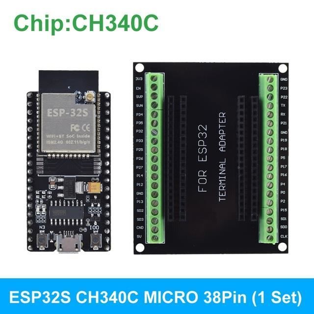 Lot De 2 Cartes ESP32 NodeMCU - WiFi/Bluetooth Dual Core, Type C, CH340C - Pour Projets IoT Et Programmation
