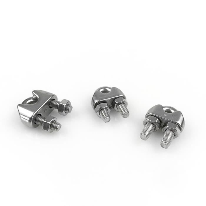 Kit De 21 Pièces Pour Câble Acier 5 Mm : 10 Pinces + 10 Cosses + 1 Clé - Acier Inoxydable 304, Fixation Solide Pour Stores, Auvents, Clôtures - 10