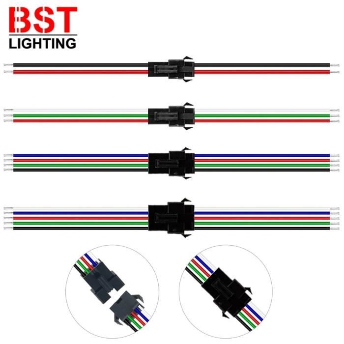 Connecteurs JST 1.25mm - Lot De 20 - 2 Et 3 Broches - Avec Câbles 10cm