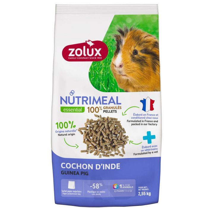 Meilleurs prix pour Aliment Granulés pour cochon dInde Nutrimeal sac de 2.55 kg - zolux