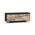 3xEliving Élégant meuble TV FULGURES, 140 cm graphite matera / oldwood-1