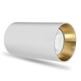 Luminaire de surface Maclean MCE458 W/G tube, spot, rond, aluminium, GU10, 55x100mm, blanc / or-1