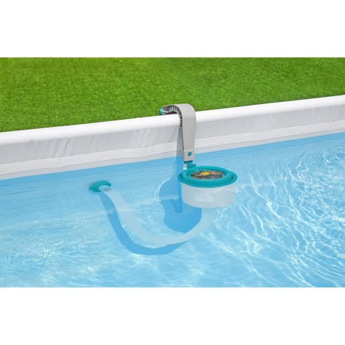 Skimmer De Surface POOLAZA Pour Piscines Hors-Sol - Panier Flottant Avec Support Mural