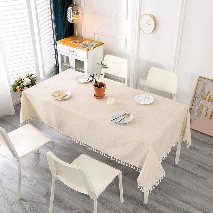 Nappe Rectangulaire 140 X 180 Cm Aspect Lin Nappe Exterieur Impermeable Nappe De Table Anti Tache Pour Manger Jardin Gris Fonce 89462606