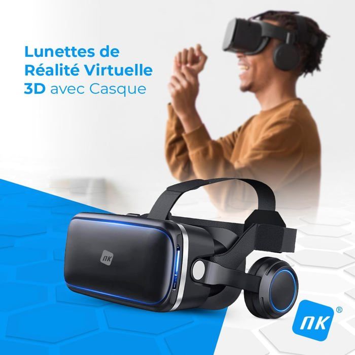 Casque 3D Champ Vision 110 Boîte à Lunettes De Réalité Virtuelle 3D Originale J30 4K, Casque Stéréo VR Google En Carton Pour Téléphone IOS Android Max 6.7 , Bascule Divertissement VR Jeux Films