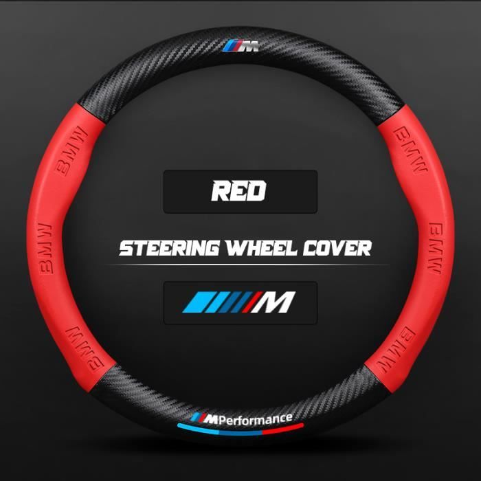 Housse De Volant 38 Cm Noir Avec Coutures Rouges/bleues - Pour BMW Série 2 Et 3