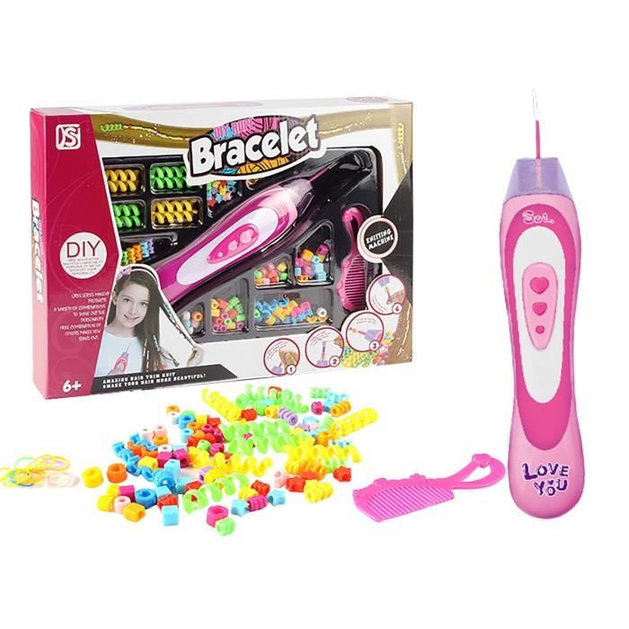 Machine à Tresser Les Cheveux – Kit Créatif 44 Pièces, Strass Réutilisables, Coiffure Unique Pour Fille 5-10 Ans