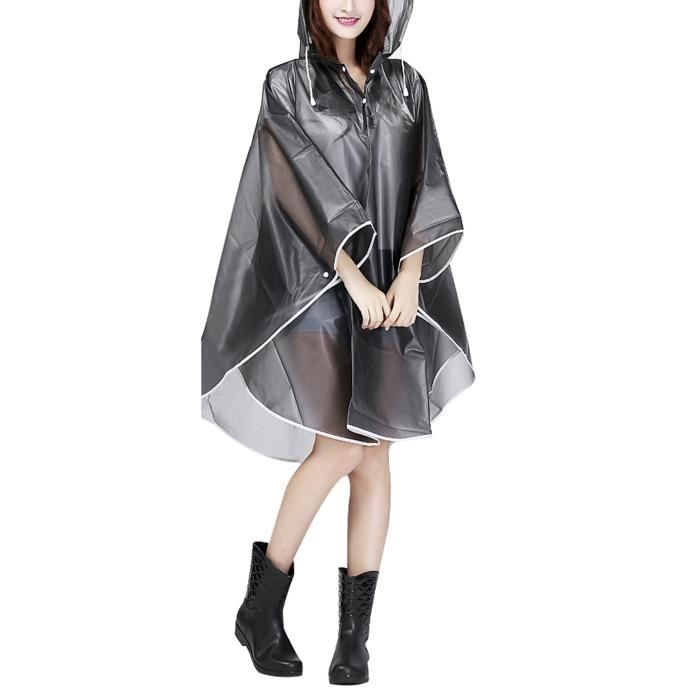 Poncho De Pluie Transparent Adulte UKCOCO - Imperméable, Léger, Avec Capuche élastique, Taille Jusqu'à XXL - 6
