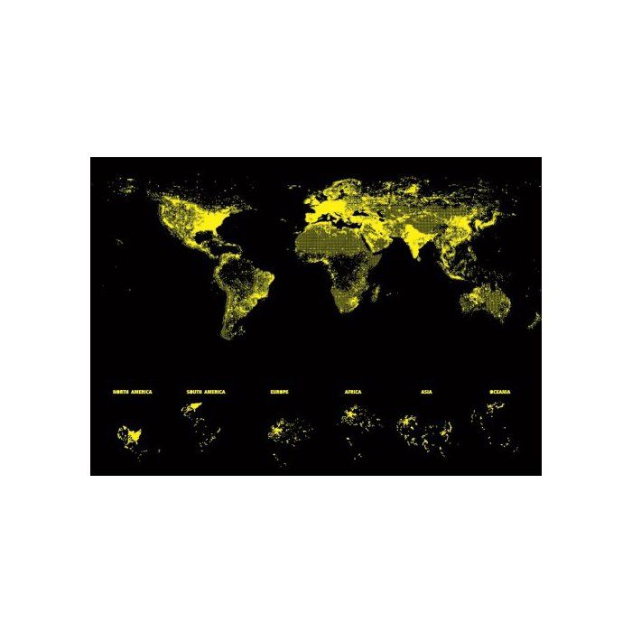 Educa – Puzzle 1000 Pièces Pour Adultes : Mappemonde Néon – 68 X 48 Cm – Stimule Créativité Et Mémoire, Dès 14 Ans