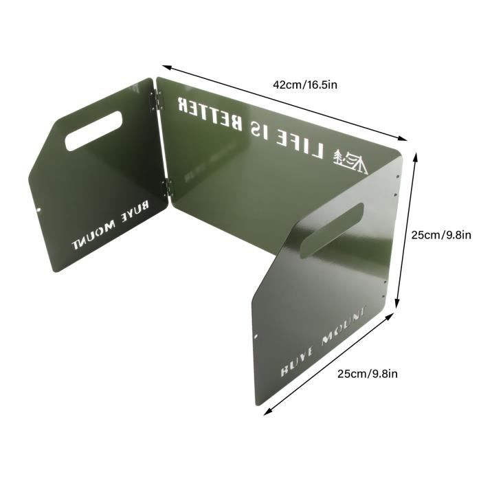 HIKEAMN Pare-Brise Pliable Pour Réchaud De Camping - Pare-Vent Robuste Vert Kaki Pour Cuisinière à Gaz Avec Sac De Rangement - Parfait Pour Randonnée, Pique-Nique