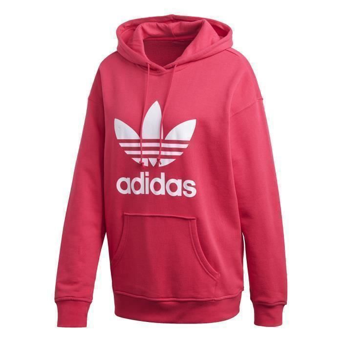 Sweat capuche femme adidas Originals Adicolor Trefoil Rose