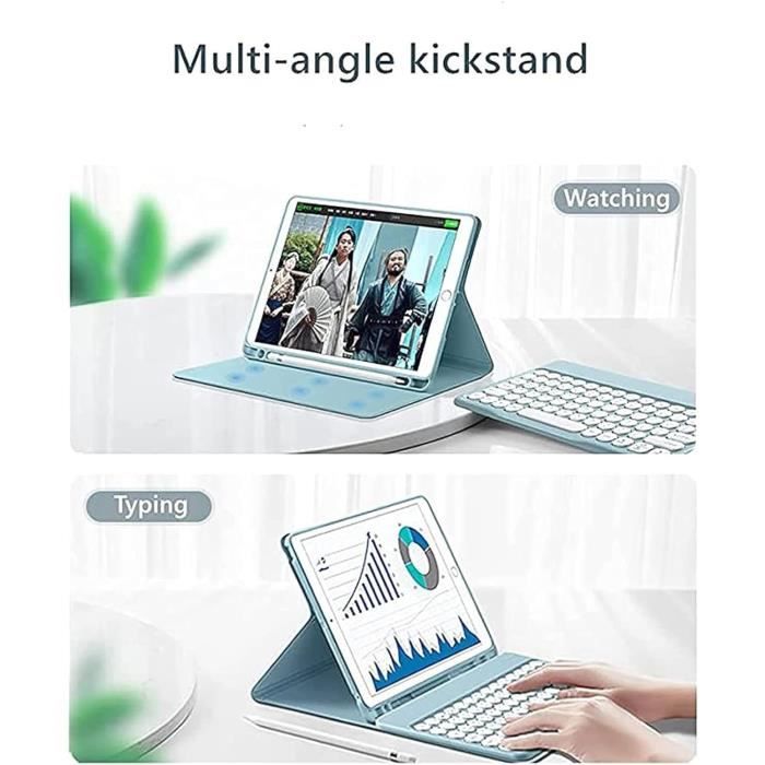 Clavier Bluetooth AZERTY Pour IPad 9.7" JADEMALL - Compatible IPad 6/5/Pro/Air - Avec Emplacement Stylo