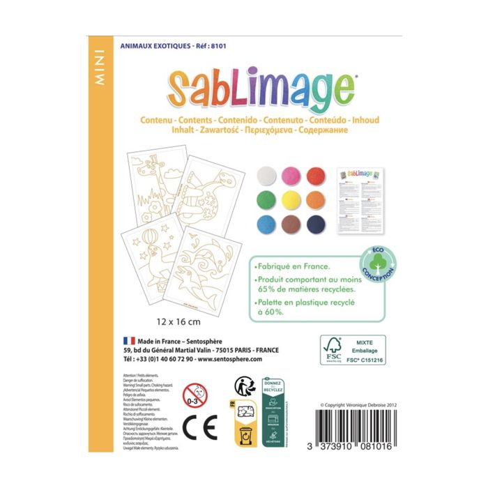 Cavernedesjouets Coffret Sablimage Papillons – 4 Tableaux – 16 Sables Colorés – Dès 4 Ans