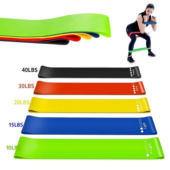 GOAMZ Set 5 Bandes De Résistance Fitness – élastiques Avec Poignées