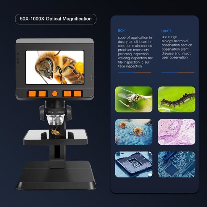 Microscope électronique YOSOO LCD avec grossissement 50X1000X et — free download