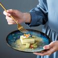 vancasso, Série Starry, Assiette à Dessert en Céramique 12 pièces, 21 cm, Handmade Vaeseille- Style Impresionniste-2