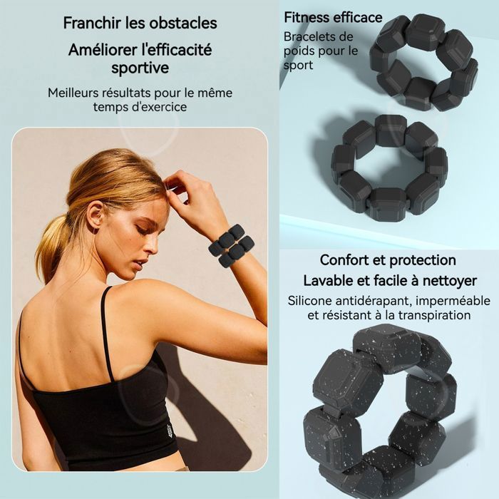 Poids Pour Poignets Et Chevilles (Noir / Gris) FITNESS-MAD