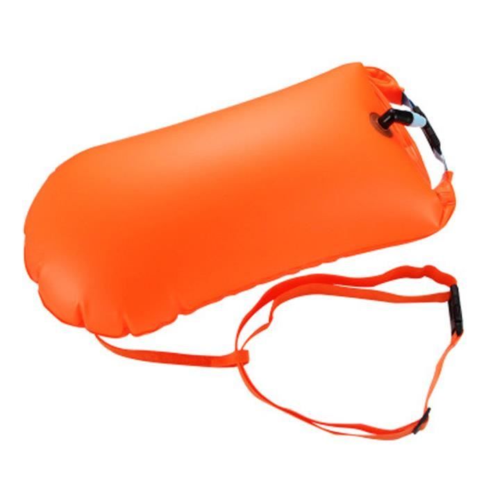 Bouée De Natation Eau Libre Triathlon PVC - Flotteur Sécurité Avec Sac Étanche 60x28cm