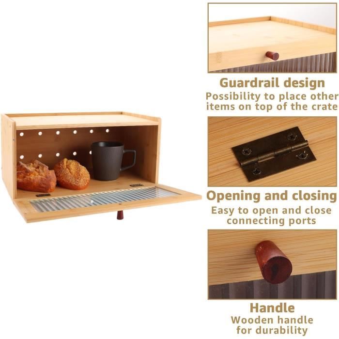 Petite Boîte à Pain En Bois Avec Couvercle Coulissant – Bois Brut – Wooden World