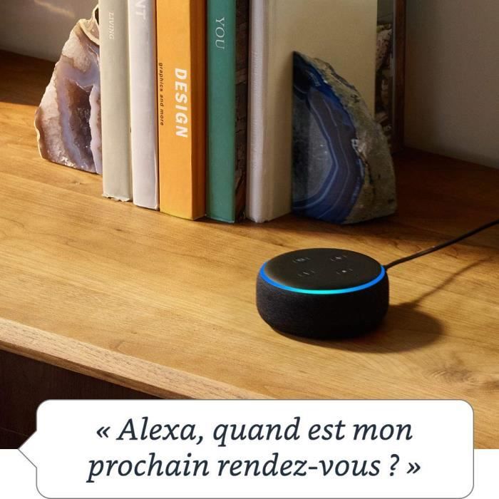 echo dot (3ème génération), enceinte connectée avec alexa, tissu  anthracite - Conforama