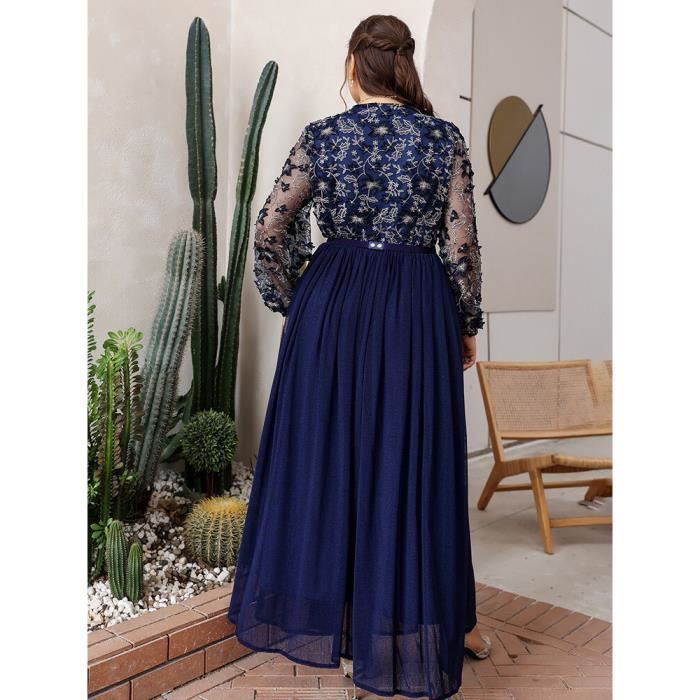 Robe longue de grande taille pour femmes vetement de luxe chic et elegant a manches longues imprime africain et 1.5mmx16374m Blanc Cdiscount Pret a Porter