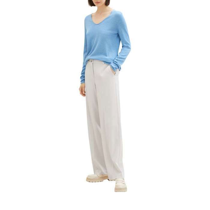 Pull Femme Girly Swot Coton Bleu - Taille L - Sweat Col Rond
