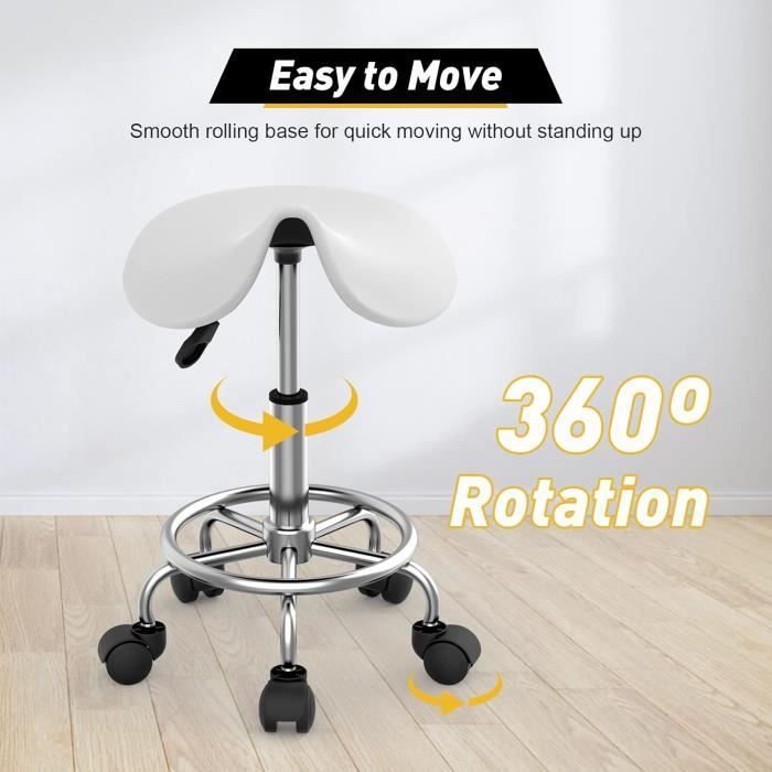 Tabouret De Bureau Tabouret À Roulettes Rotation À 360° Chaise A