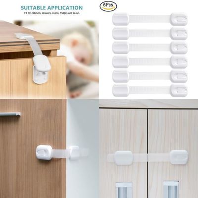12 Sécurités Enfants Adhésives - Pour Tiroirs, Portes, Frigo, WC - Installation Facile Sans Perçage - Blanc - 5