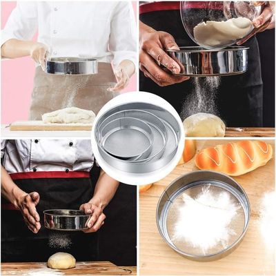 Tamis à Farine Acier Inoxydable - 15x4,5 Cm - Maille Fine - Pâtisserie Et Cuisine