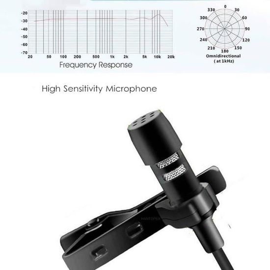 Mini Microphone Lavalier à Clip métallique de 3.5mm pour téléphone portable  et ordinateur portable, Microphone