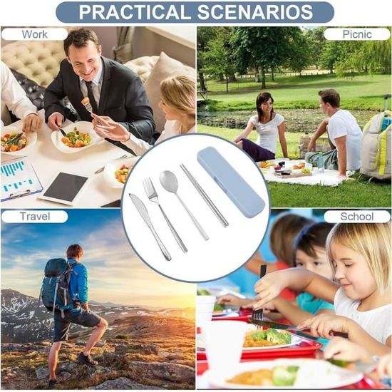 Acheter Boîte De Rangement De Couverts En Plastique Transparent Portable, étui De Vaisselle Cuillère Fourchette Boîte De Rangement Organisateur De Couverts Voyage
