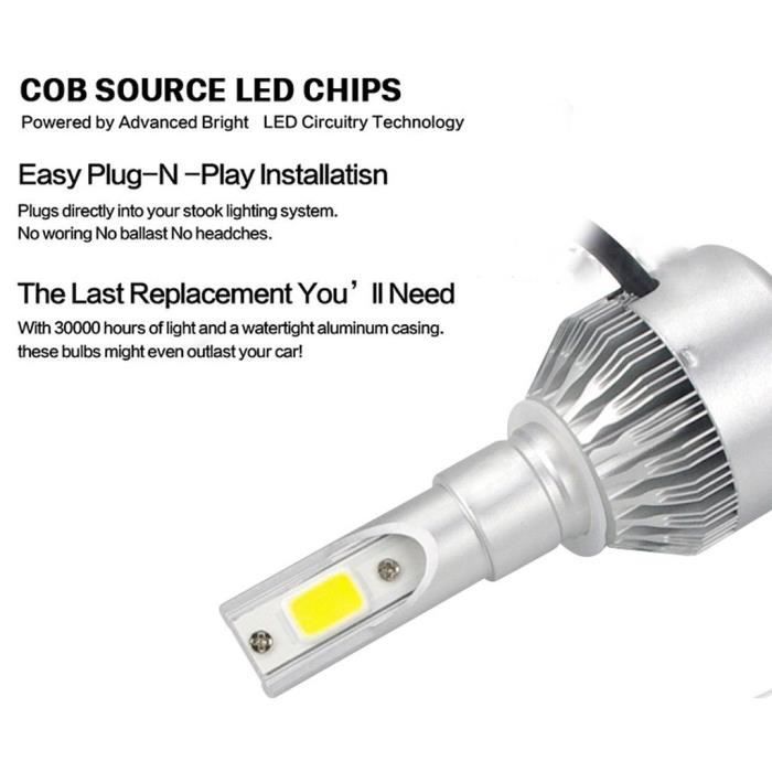 110W 26000LM H7 CREE LED Ampoule Voiture Feux Lampe Kit Phare Light Blanc  6000K - Cdiscount Auto
