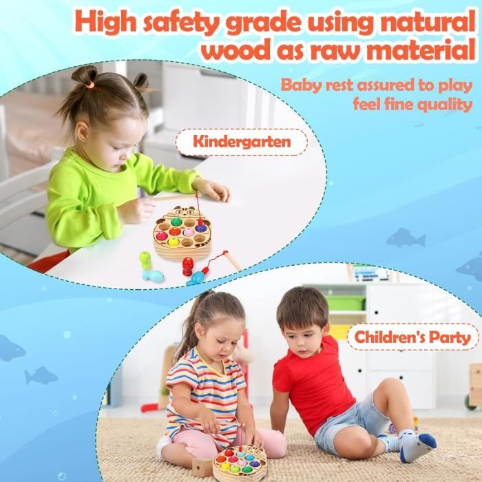 Jeu De Pêche En Bois - AUTREMENT - Multicolor - Magnetique - Educatif