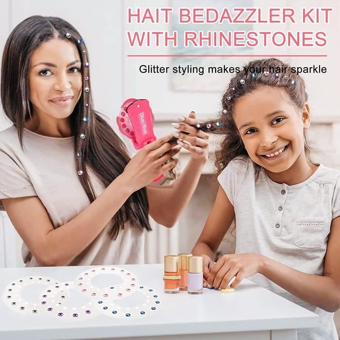 Hair Bedazzler Kit avec 180 Pierres précieuses pour Cheveux,Hair