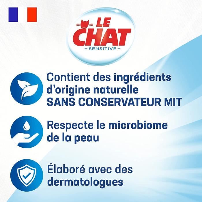 Stock Bureau - LE CHAT Lessive Hypoallergénique Poudre Sensitive – 25  Lavages – Savon de Marseille Amande Douce & Aloe Vera