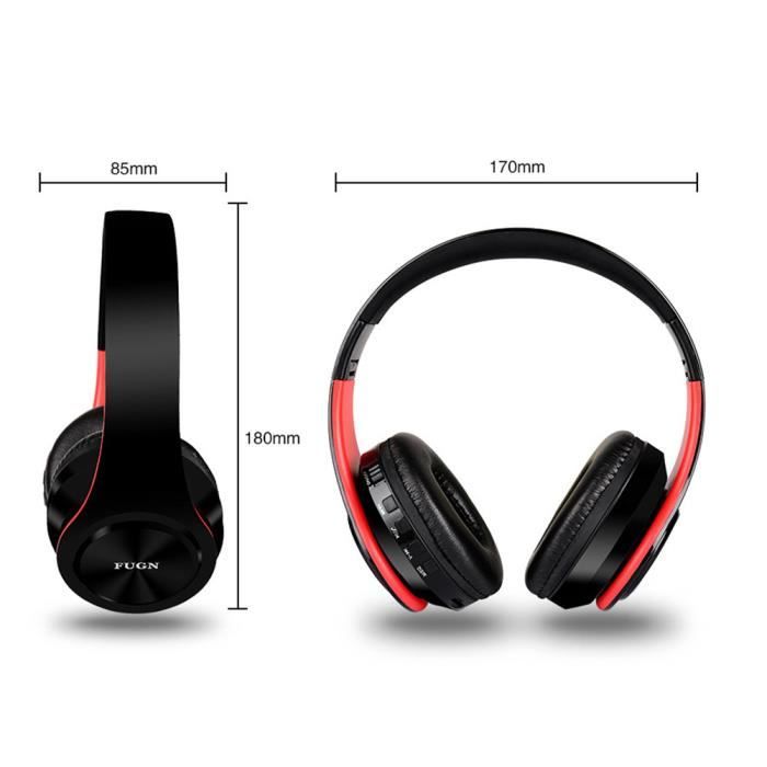 Casque Bluetooth 5.3 Over-Ear - Autonomie 15h - Pliable & Confortable - Micro Intégré - Gris