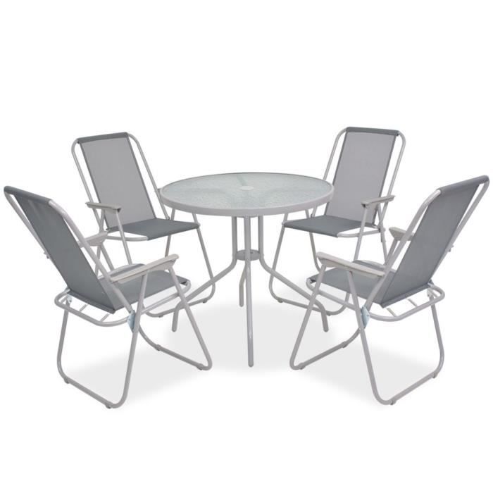 VidaXL Chaises De Jardin - Ensemble De Salle à Manger Pour Jardin 7 Pcs Gris Polyrotin 93572094