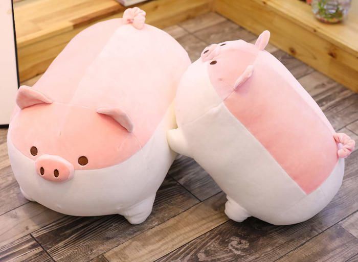 Oreiller grosse peluche cochon amical en livraison gratuite | Économisez 30% sur votre commande