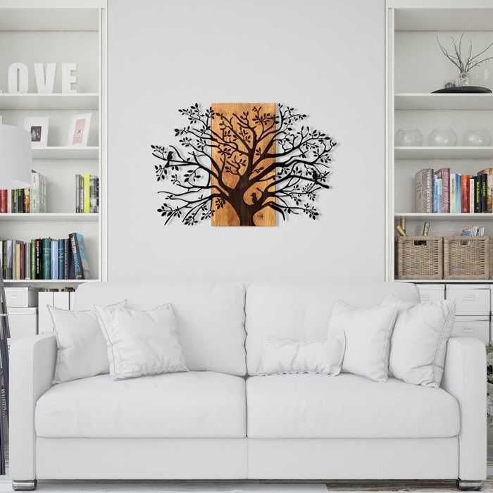 Décoration Murale Métal Feuilles - 2 Pièces Noir, 41 X 16 Cm, Style Rustique Pour Salon, Chambre, Cuisine...