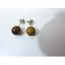 BOUCLES D/'OREILLES PROTECTION OEIL DE TIGRE 8 MM A FACETTES MONTURE ARGENT 925
