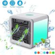 4in1 Refroidisseur d'Air Portatif Humidificateur et Purificateur Climatiseur de Bureau avec 3 Vitesses et 7 Couleurs de LED Lu ae89f