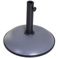 Pied de parasol rond - OUTSUNNY - Ø 45cm - Base de lestage - PVC gris noir-0