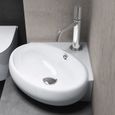Sogood® Lavabo à Suspendre Vasque à Poser en Céramique Petit Lavabo Blanc pour Toilettes Invités 395x385x145mm Brüssel002-0