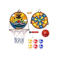 Panier de Basket avec Jeu de Fléchettes pour Enfants, 2 en 1 Jeu Ventouse et Mini Jouet de Panier Basket