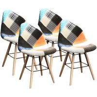 Lot de 4 chaises de salle à manger design scandinave - PATCHWORK