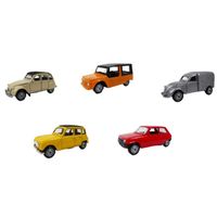 Lot de 5 voitures miniatures - WEL04 - RENAULT CITROEN R4 R5 2CV MEHARI - Echelle 3 inches