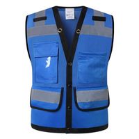 S-chest 110cm - 105 bleu - Gilet de sécurité réfléchissant en maille haute visibilité avec poches pour homme